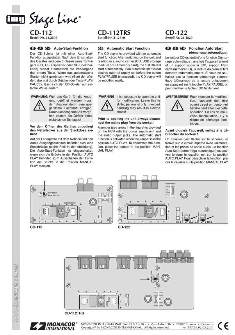 Monacor IMG Stage Line CD-122 User manual