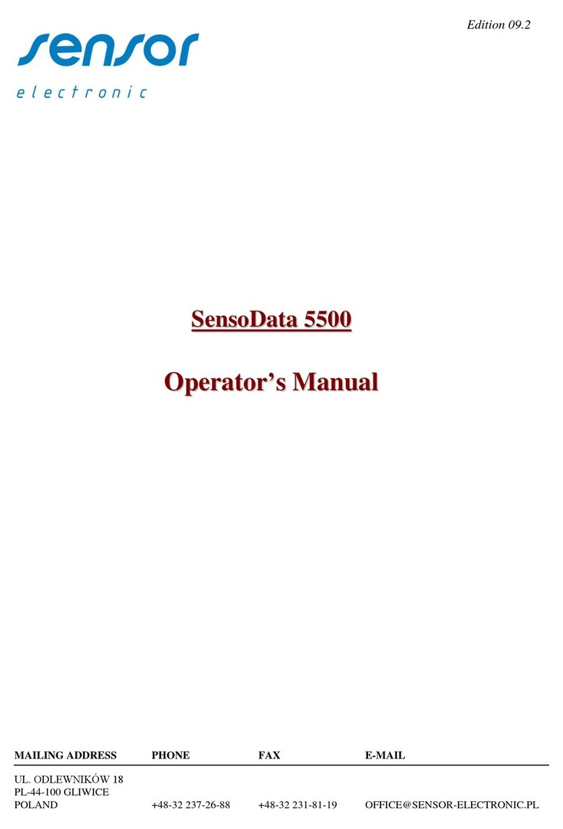 Sensor Electronics SensoData 5500 Operator's manual
