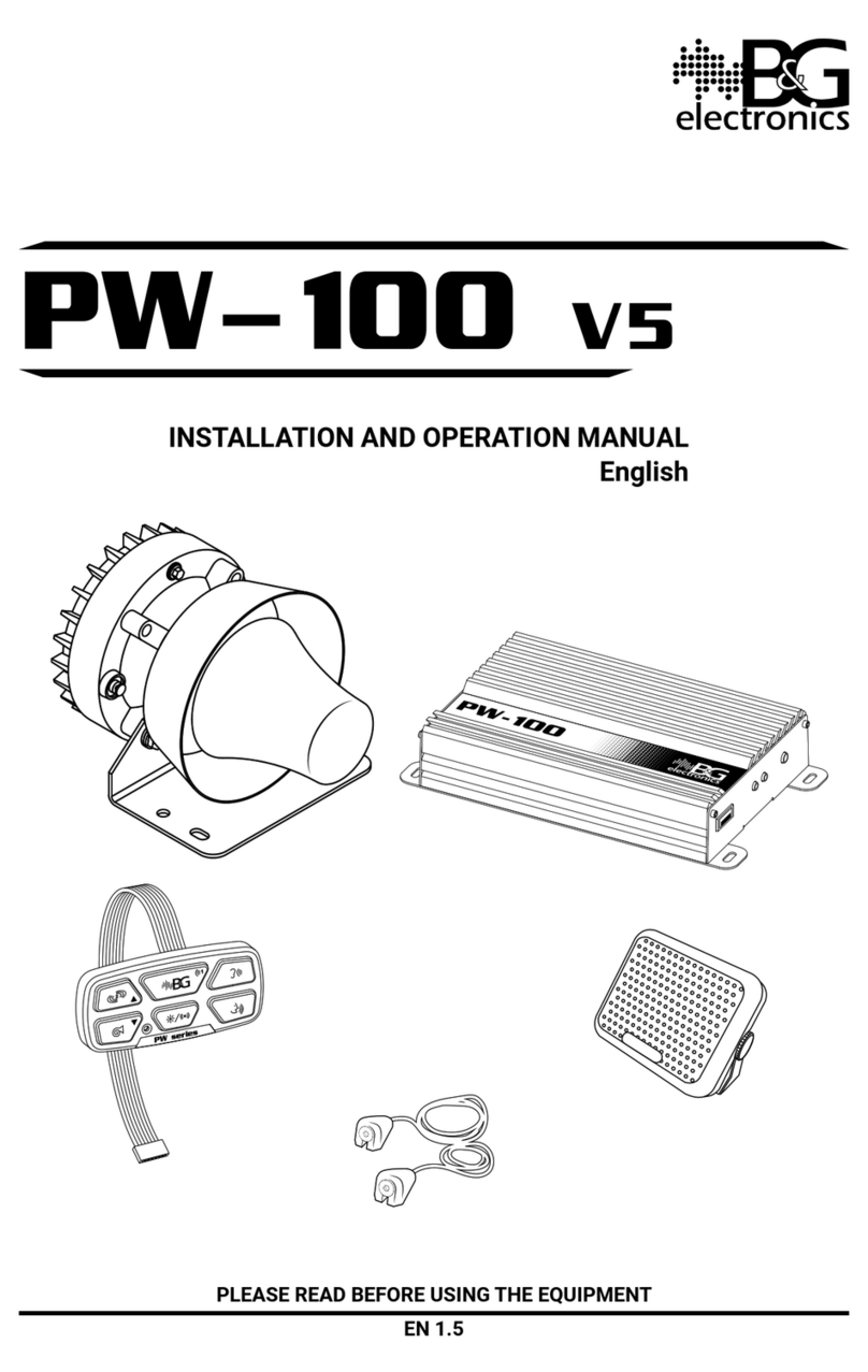 B&G electronics PW-100 Installation and operation manual