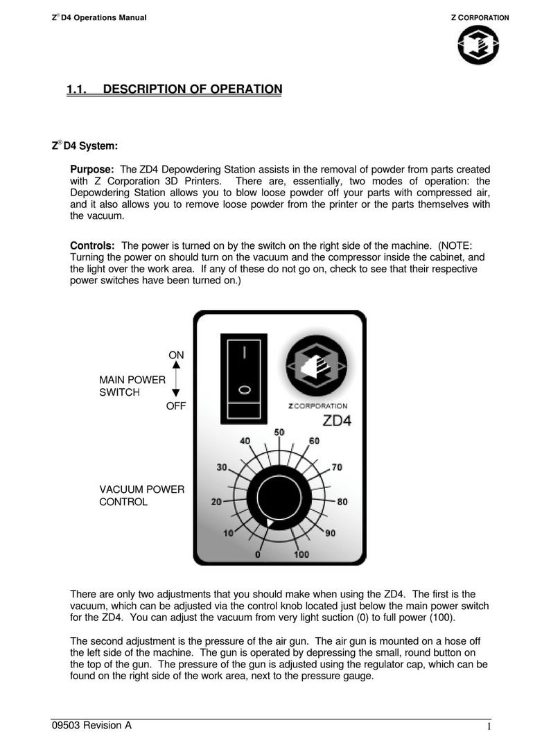Zcorporation D4 Operation manual