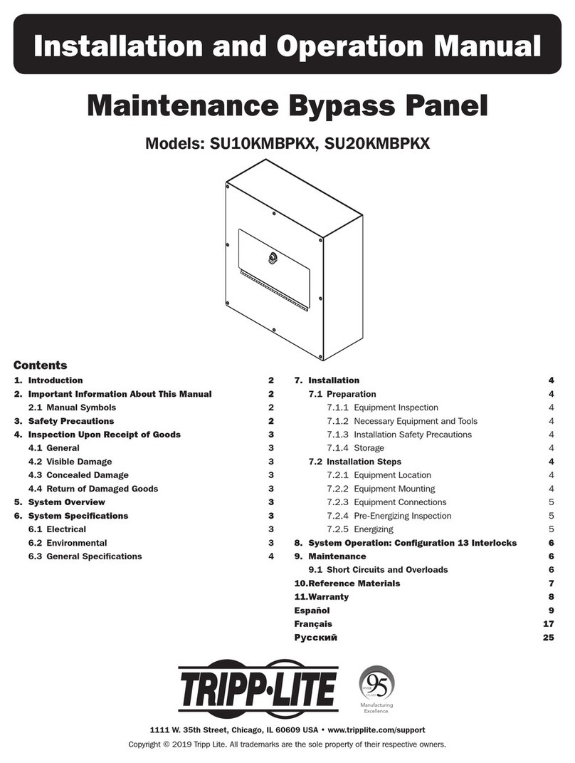 Tripp Lite SU10KMBPKX Installation and operation manual
