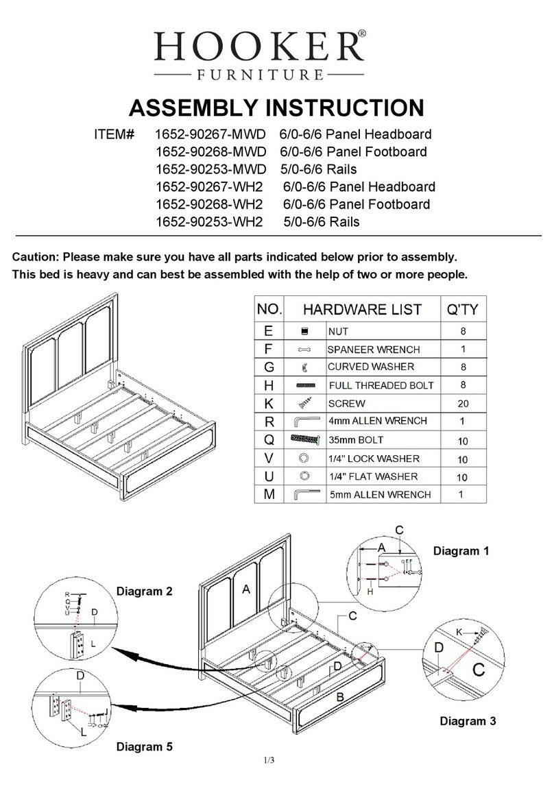 Hooker Furniture 1652-90267-MWD Assembly instruction