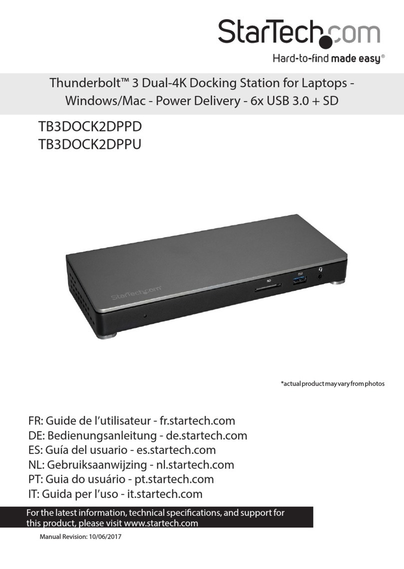 StarTech.com TB3DOCK2DPPD User manual