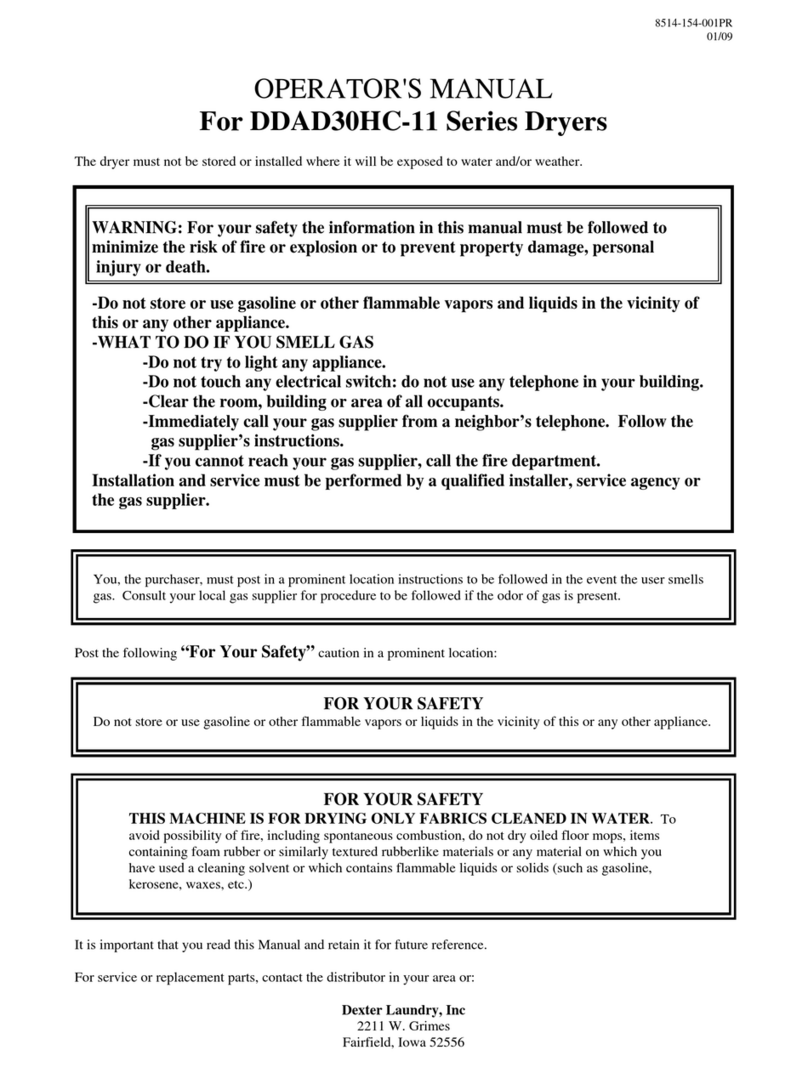 Dexter Laundry DDAD30HC-11 Series User manual