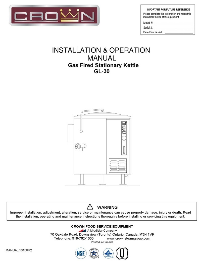 Middleby CROWN GL-30 Installation & operation manual