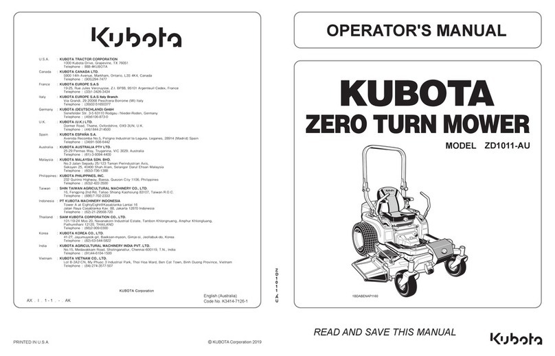 Kubota ZD1011-AU Operator's manual