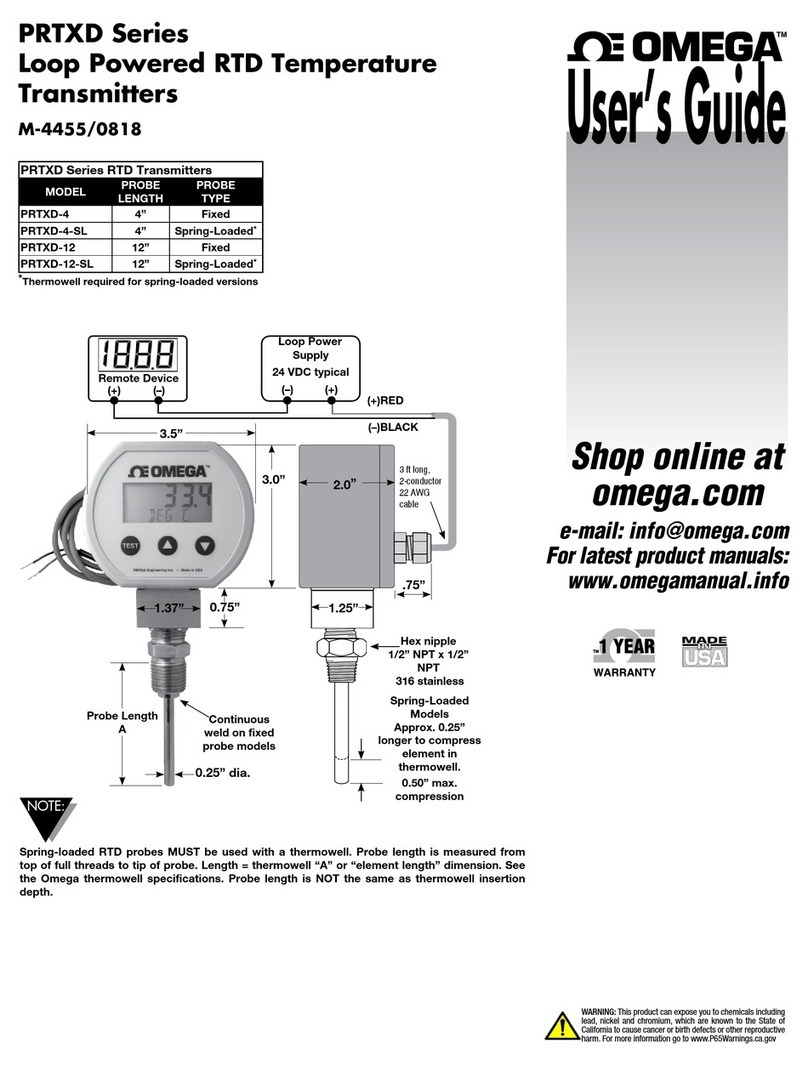 Omega Engineering PRTXD Series User manual