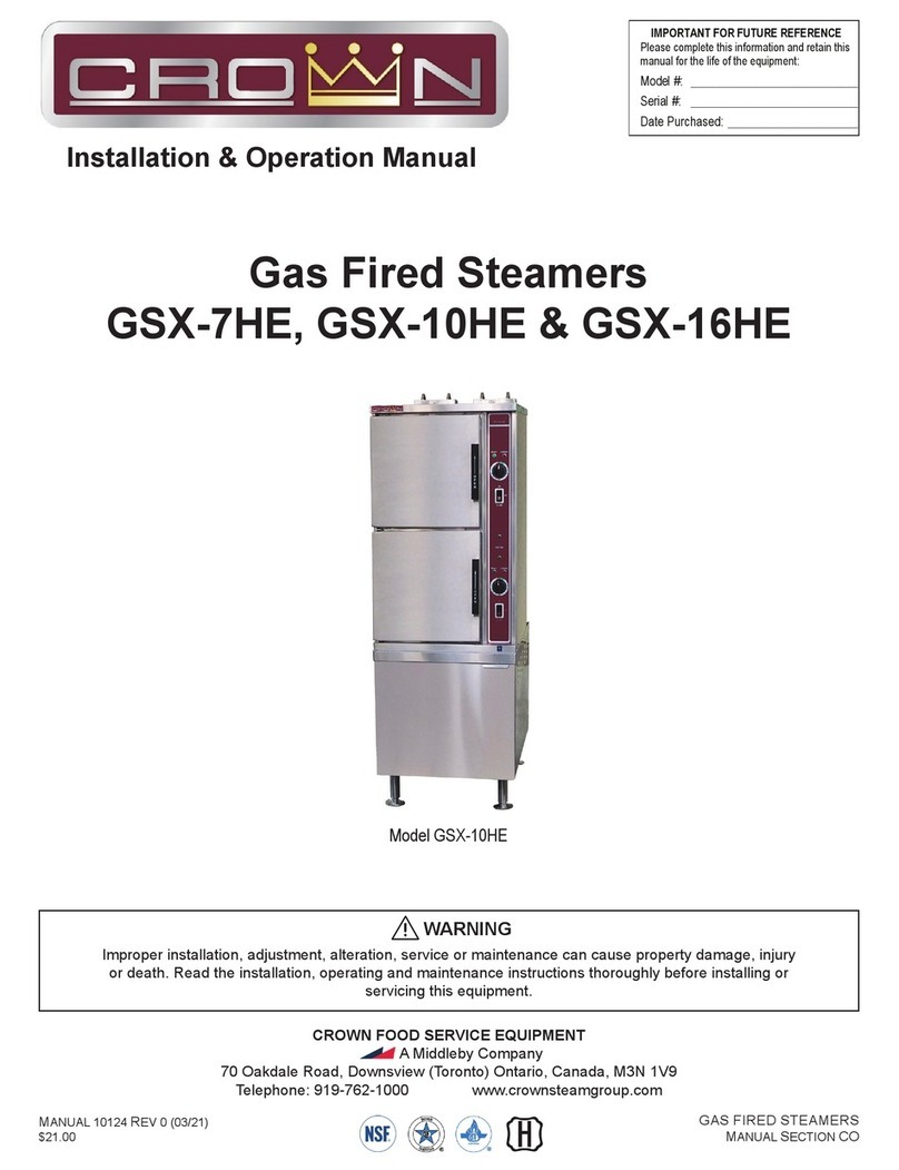 Middleby CROWN GSX-7HE Installation & operation manual