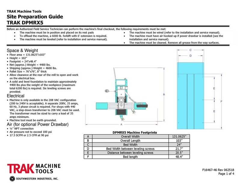 Trak Machine Tools DPMRX5 Site preparation guide