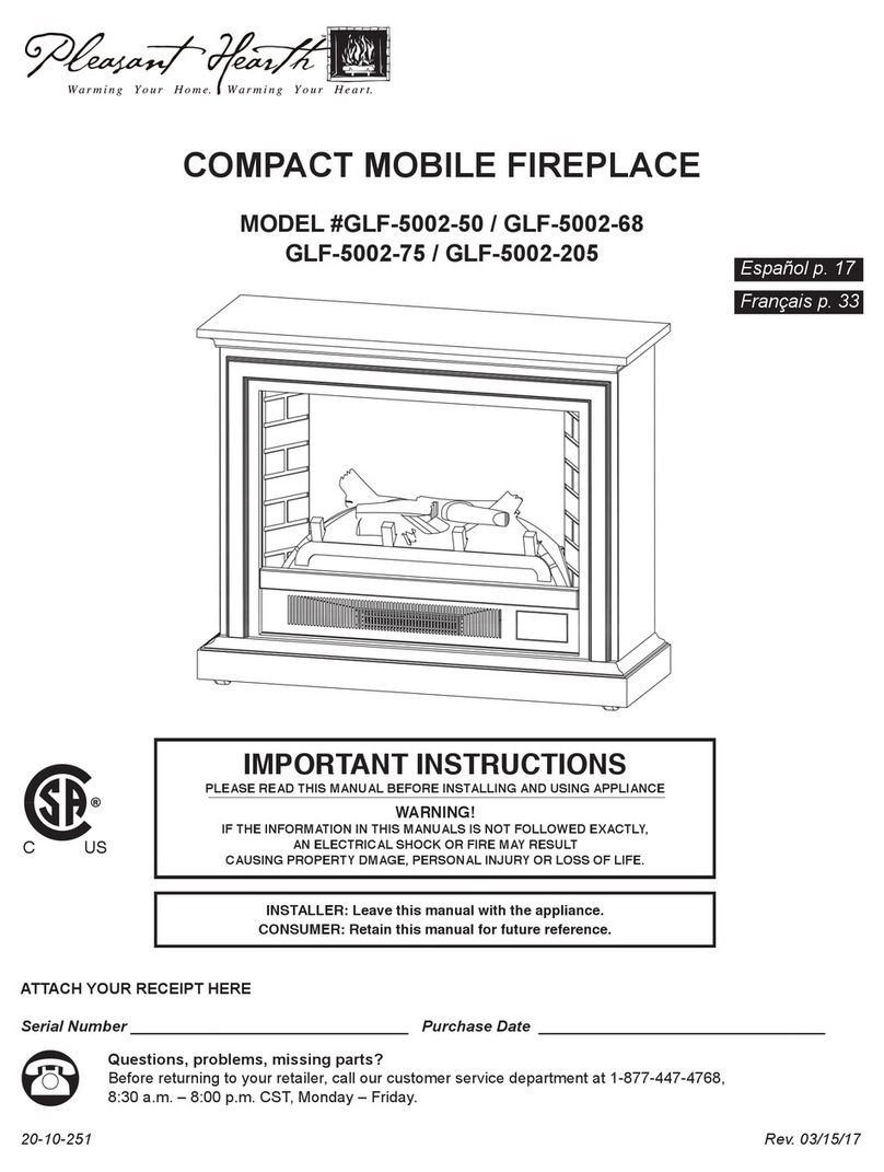 pleasant hearth GLF-5002-75 installation instructions