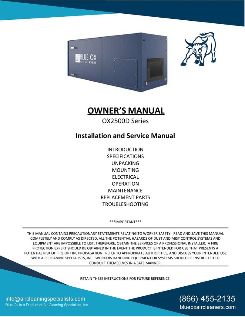 Blue Ox OX2500D Series owner's manual