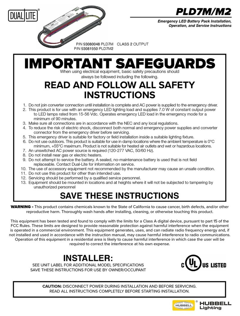 HUBBELL LIGHTING DUAL LITE PLD7M Installation, operation and service instructions