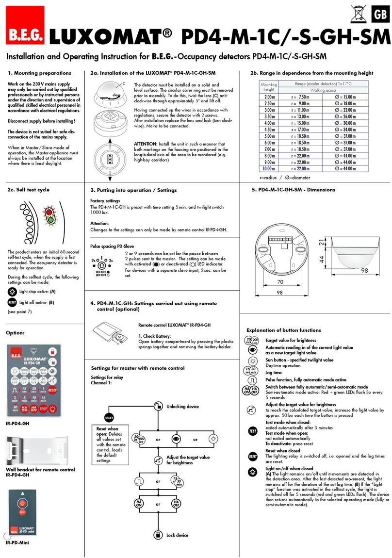 B.E.G. LUXOMAT PD4-M-1C-GH-SM User guide