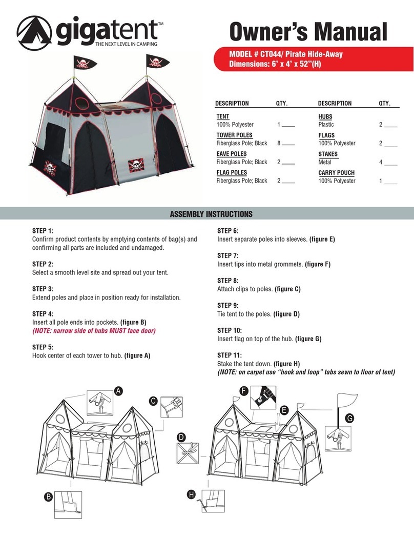 GigaTent Pirate Hide-Away owner's manual