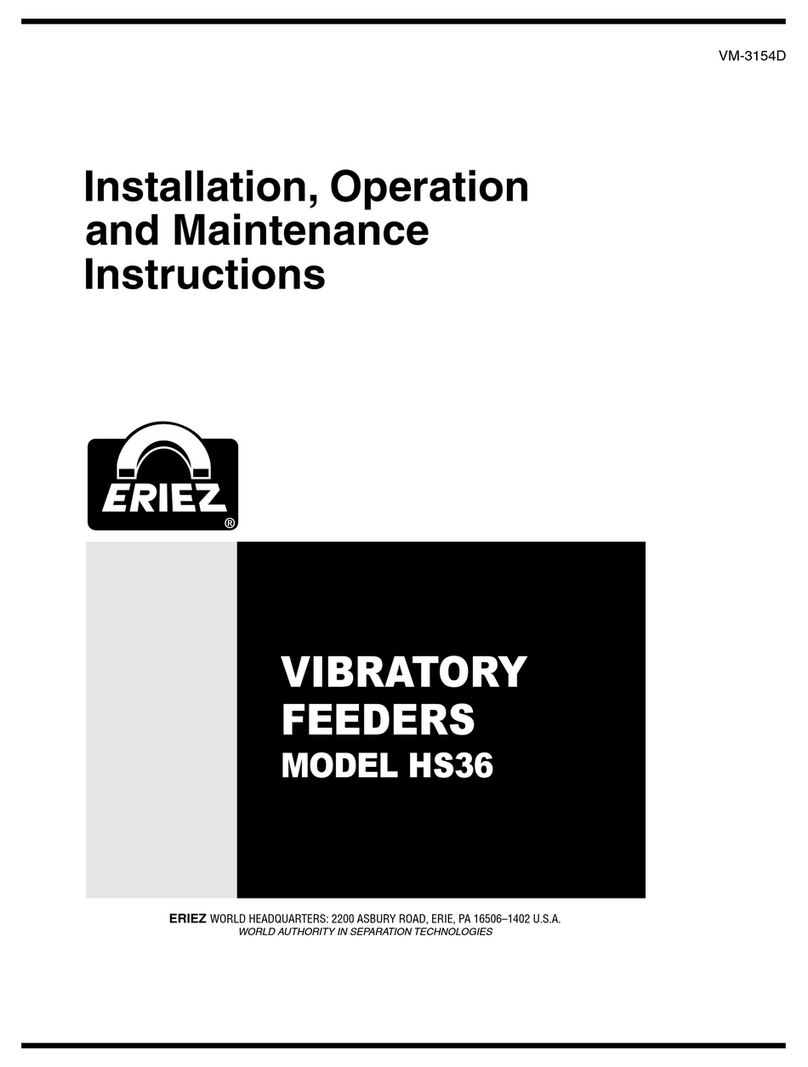 Eriez HS36 Installation, operation and maintenance instructions