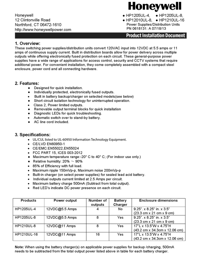 Honeywell HP1205UL-4 Technical manual