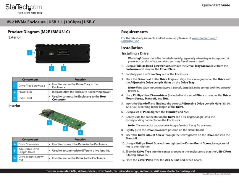 StarTech.com M2E1BMU31C User manual StarTech.com M2E1BMU31C User manual