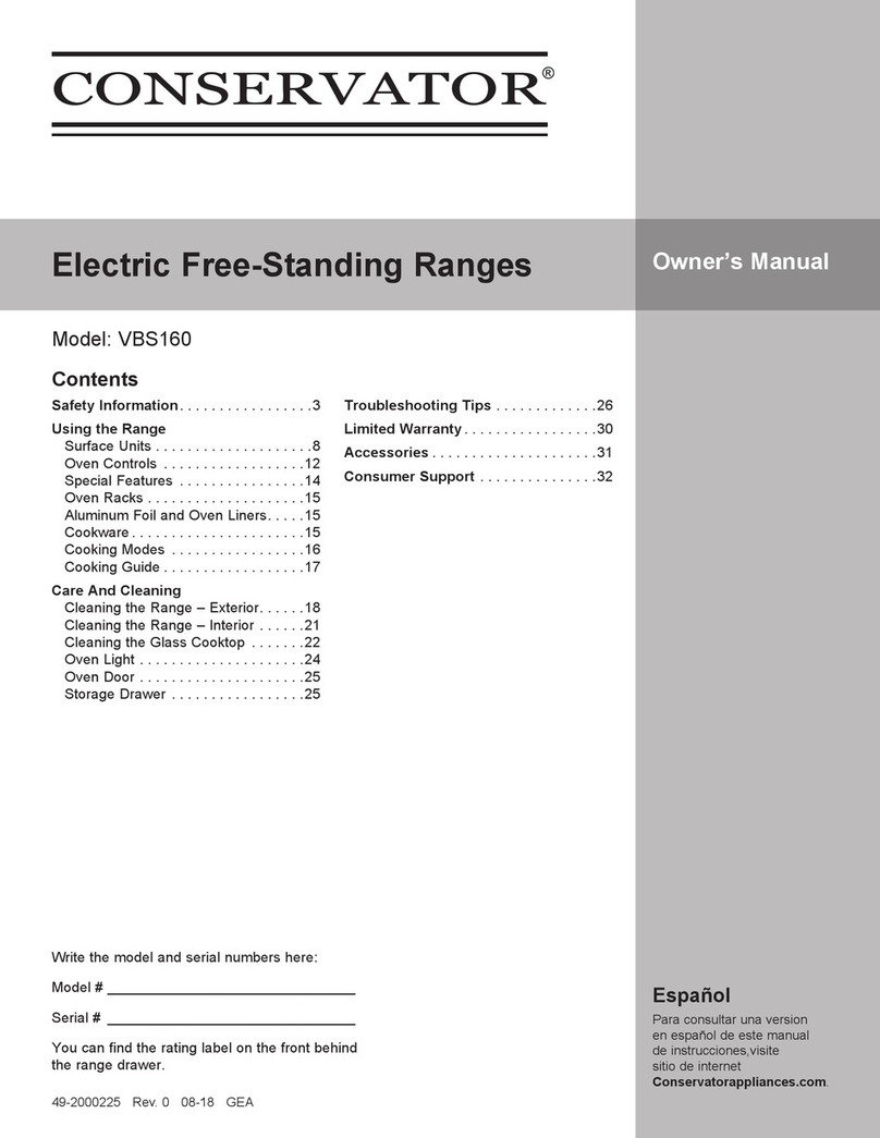 Conservator VBS160 owner's manual
