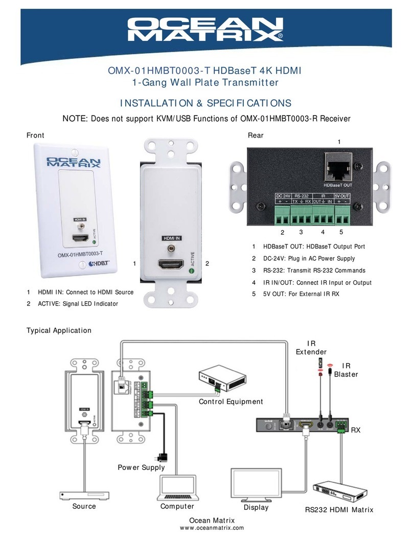 Ocean Matrix OMX-01HMBT0003-T INSTALLATION & SPECIFICATIONS