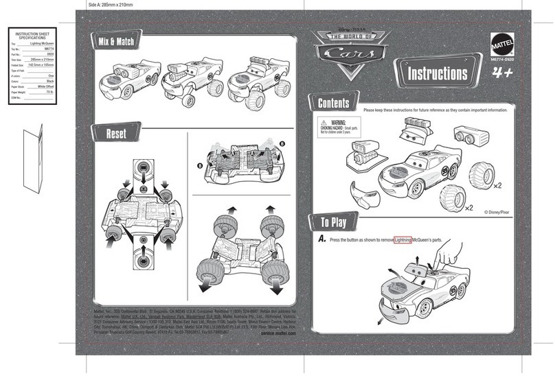 Mattel Disney Pixar The World of Cars M6774-0920 User manual