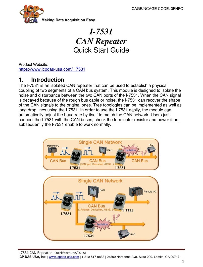 ICP DAS USA CAN Repeater I-7531 quick start guide
