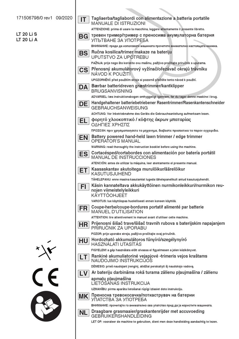 Stiga LT 20 Li S Operator's manual