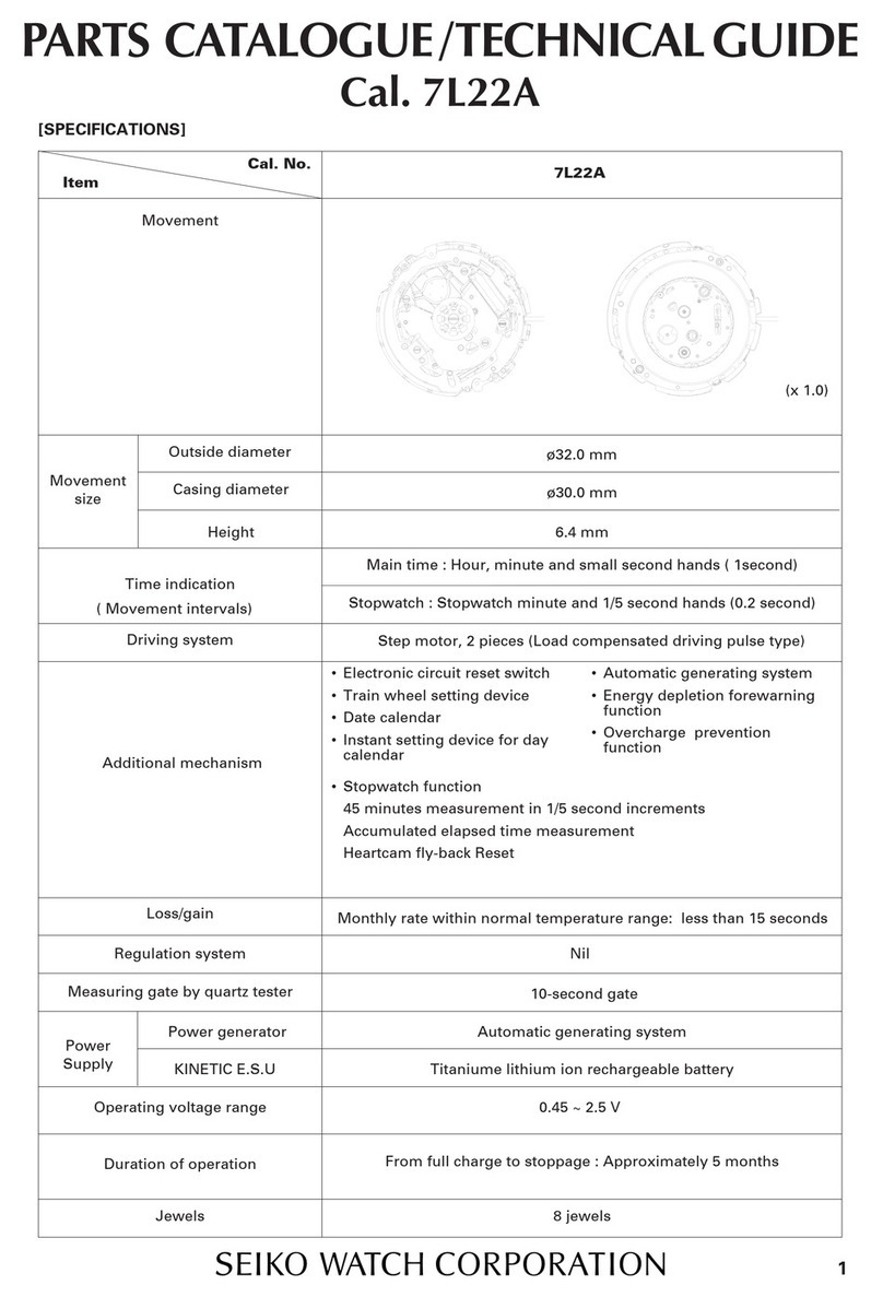Seiko KINETIC 7L22A Parts catalogue /technical guide