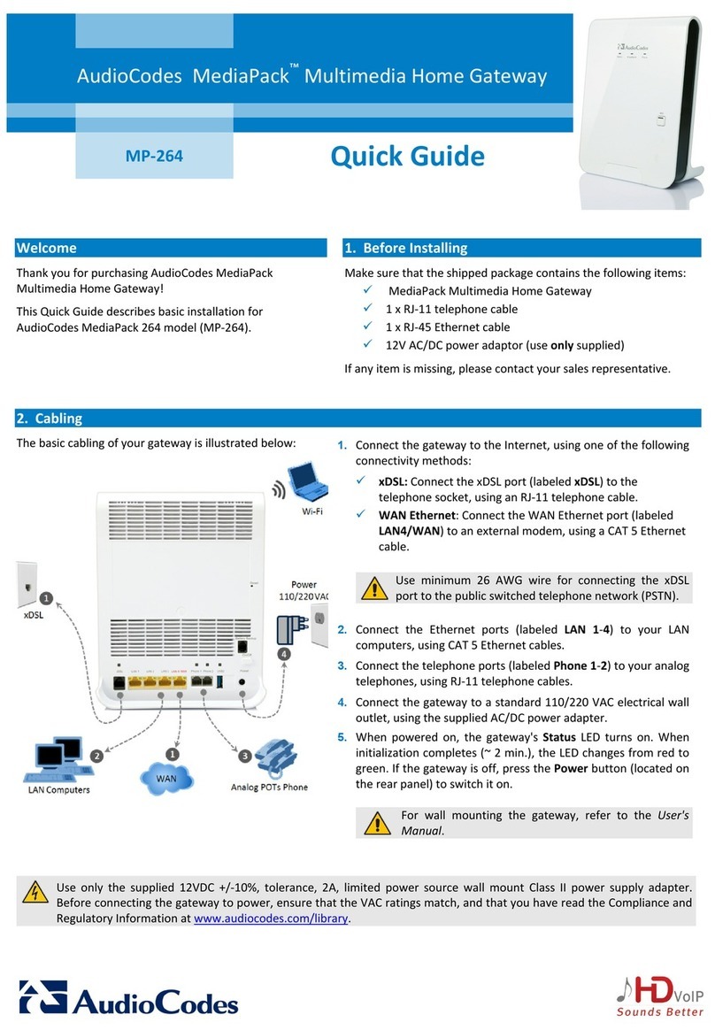 AudioCodes MediaPack MP-264 quick guide