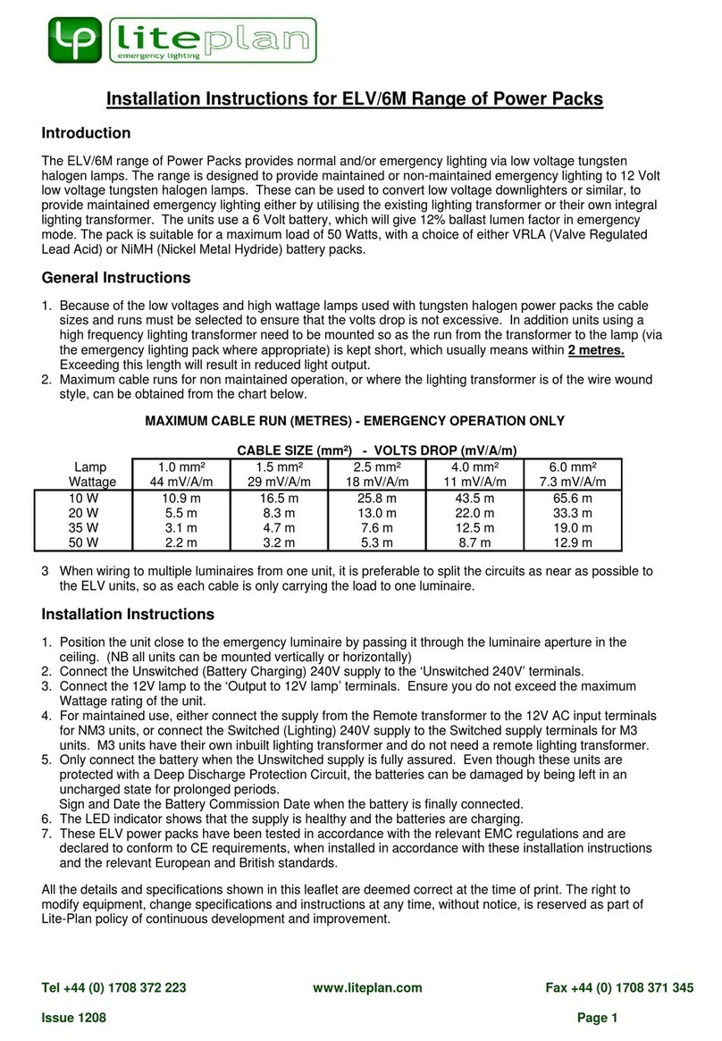 Liteplan ELV/6M Series installation instructions