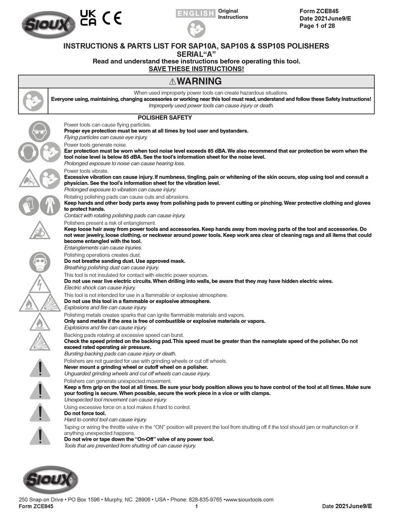 Sioux Tools SAP10A Instructions-parts list