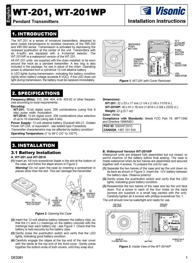 Visonic WT-201WP User manual