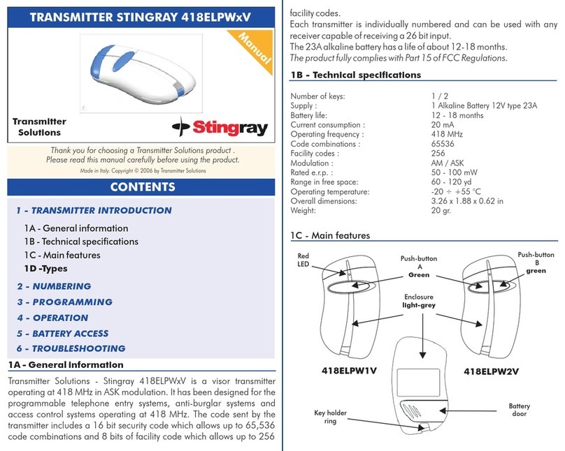 Stingray 418ELPWxV manual