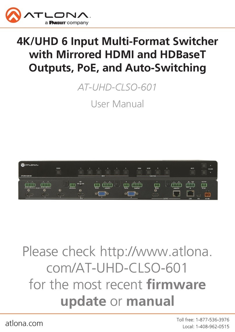 Panduit ATLONA AT-UHD-CLSO-601 User manual