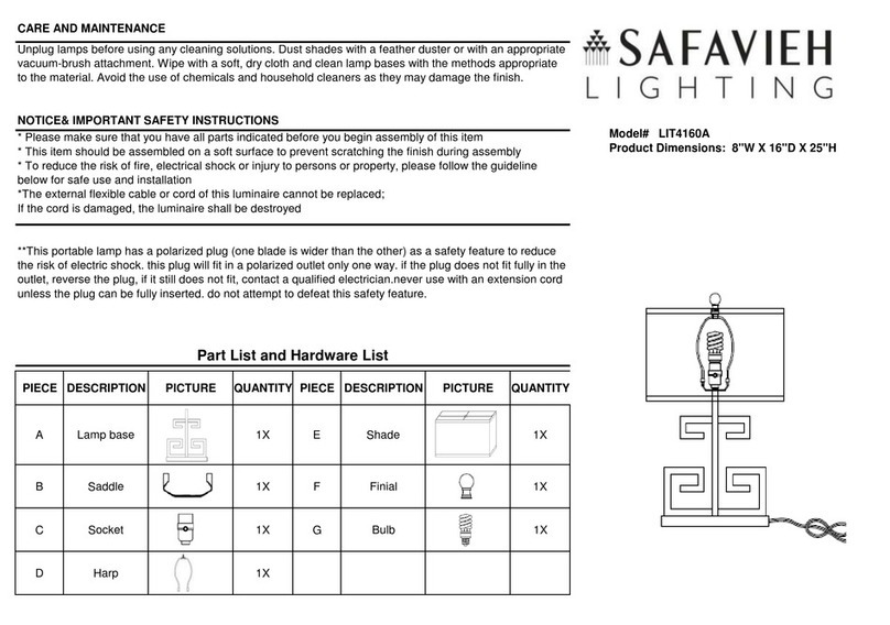 Safavieh LIT4160A User manual Safavieh LIT4160A User manual