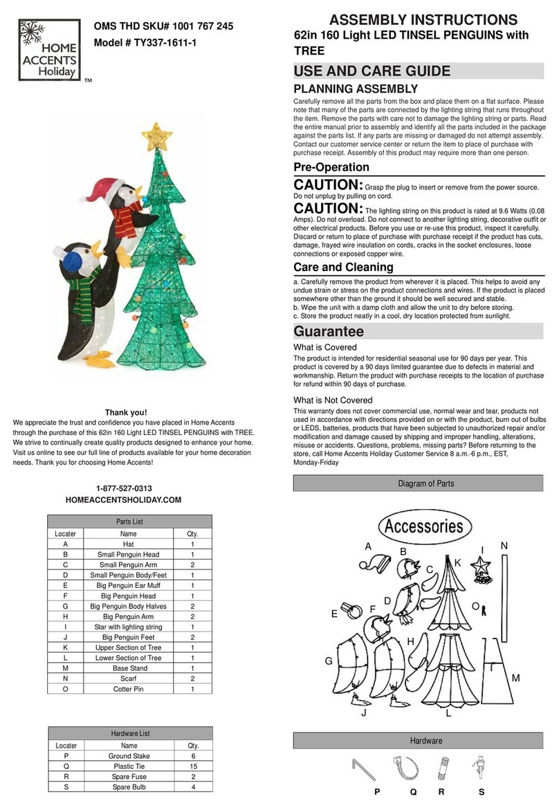 Home Accents Holiday TY337-1611-1 Assembly instructions