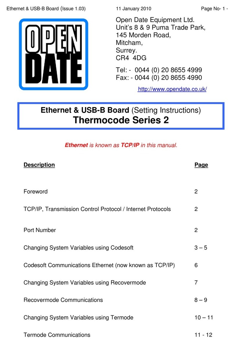 Open Date Thermocode Series 2 Setting instructions