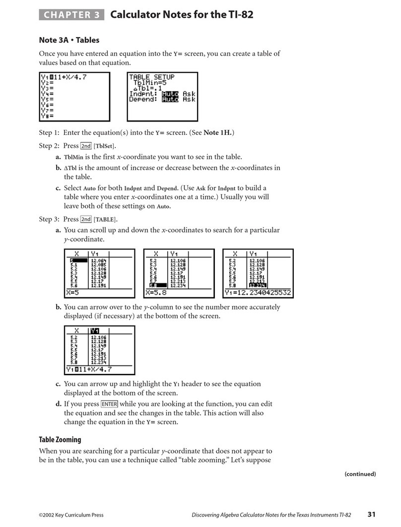 Key Curriculum Press TI-82 Calculator Notes Key Curriculum Press TI-82 Calculator Notes