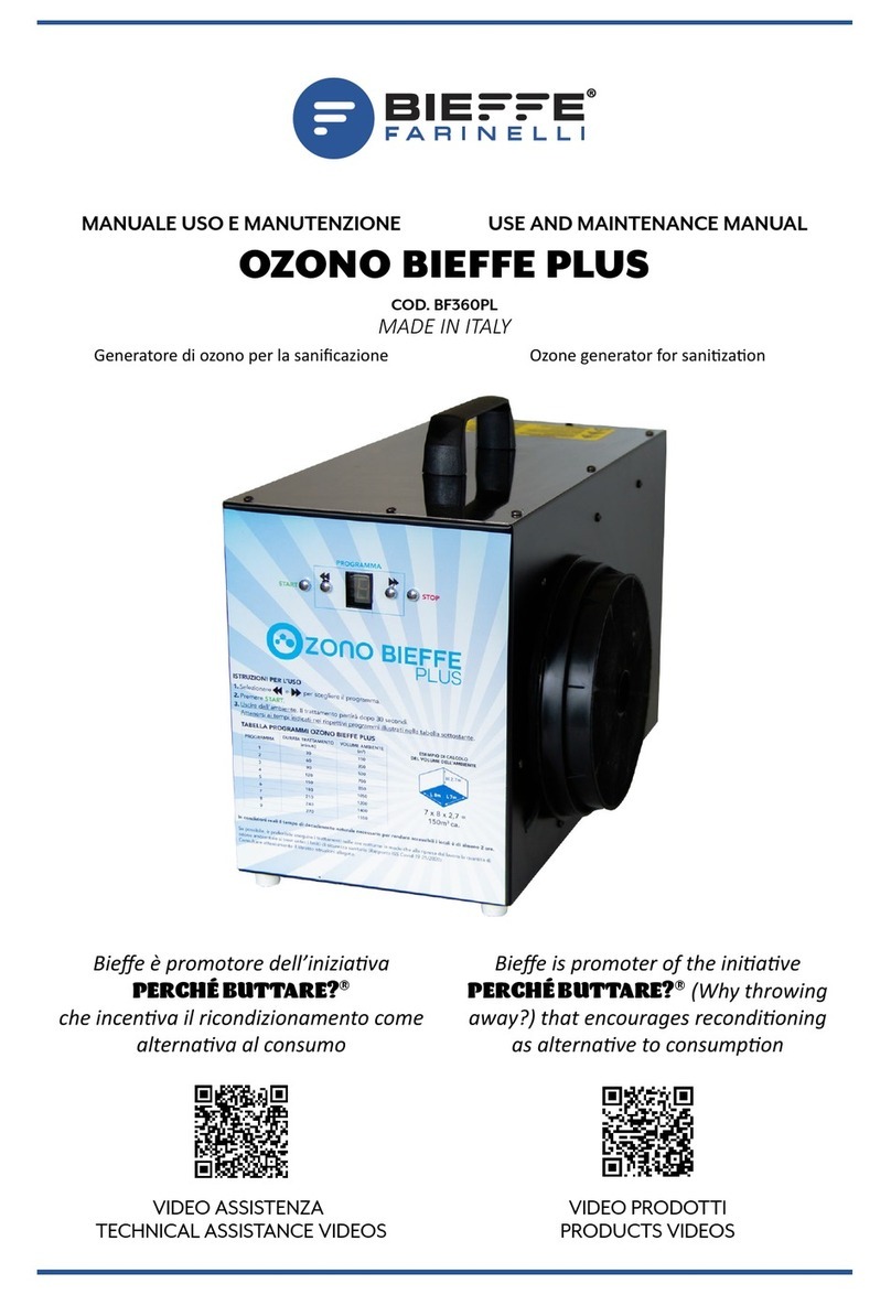 Bieffe OZONO BIEFFE PLUS BF360PL Use and maintenance manual
