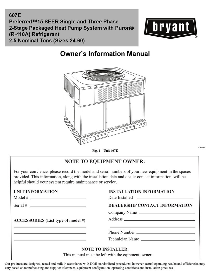 Bryant Preferred 607E Instruction Manual