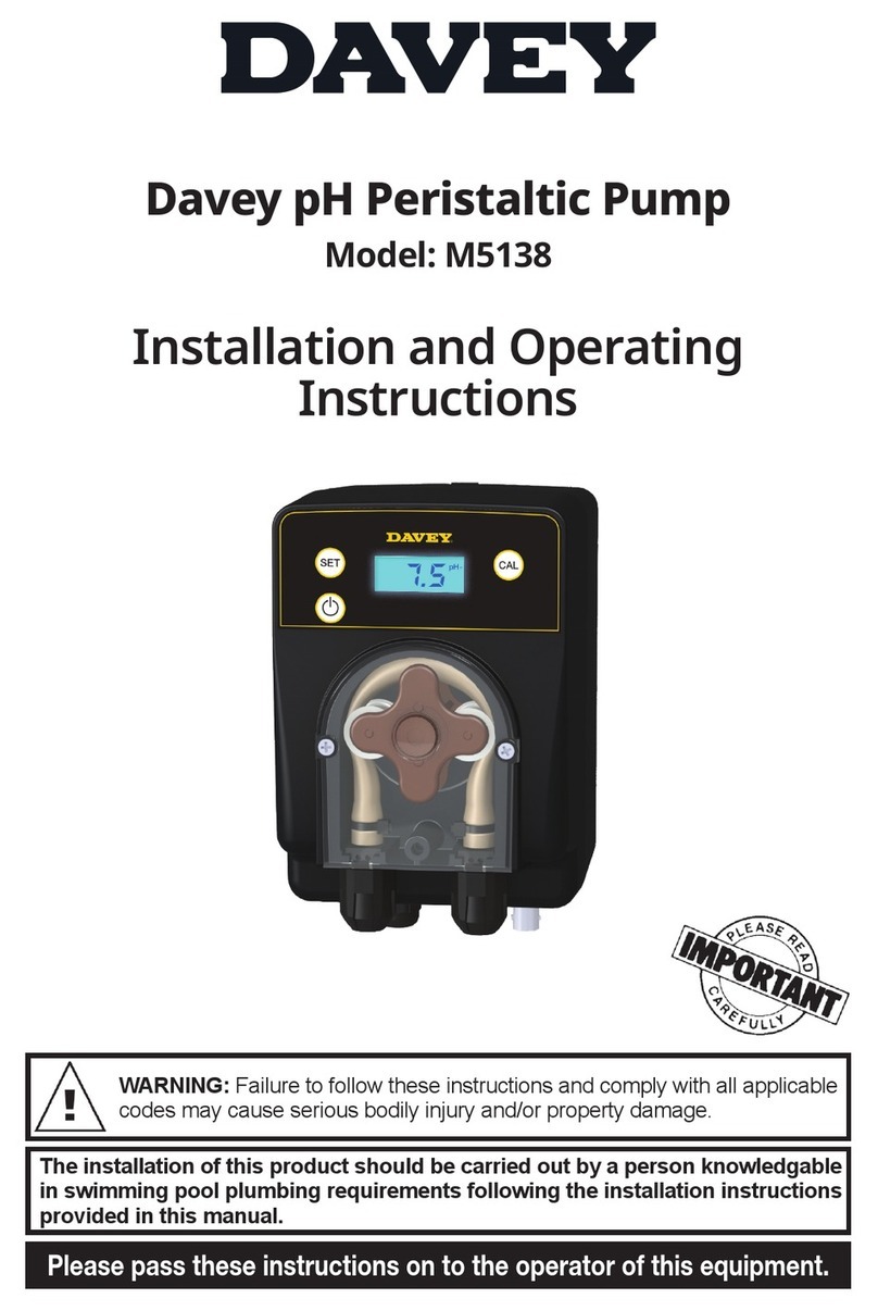Davey M5138 Installation and operating instructions