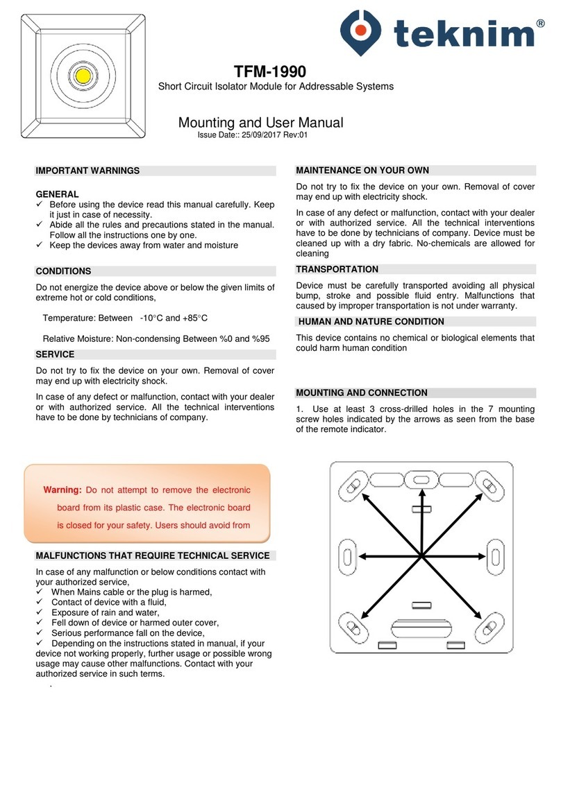 Teknim TFM-1990 Mounting and User Manual