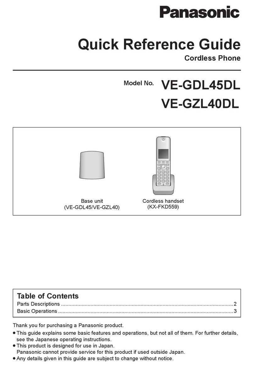 Panasonic VE-GDL45DL Quick reference guide