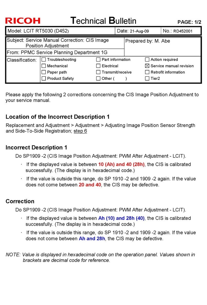 Ricoh LCIT RT5030 Technical bulletin