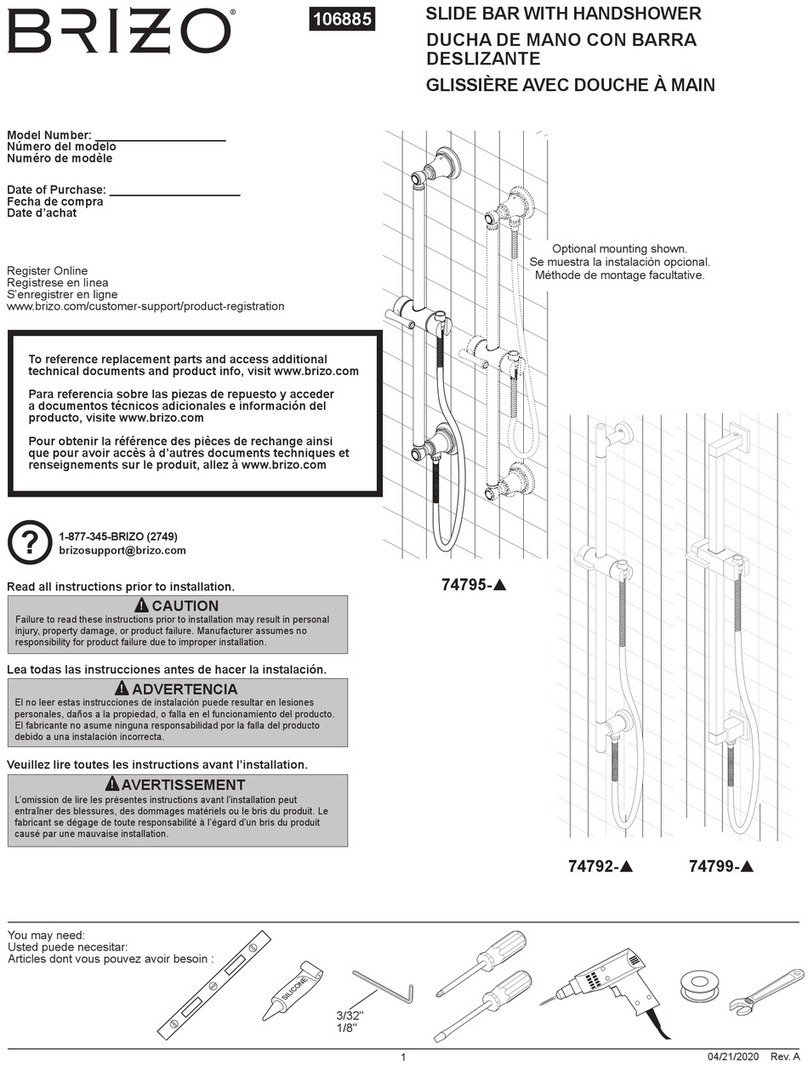 Brizo 106885 quick start guide Brizo 106885 quick start guide