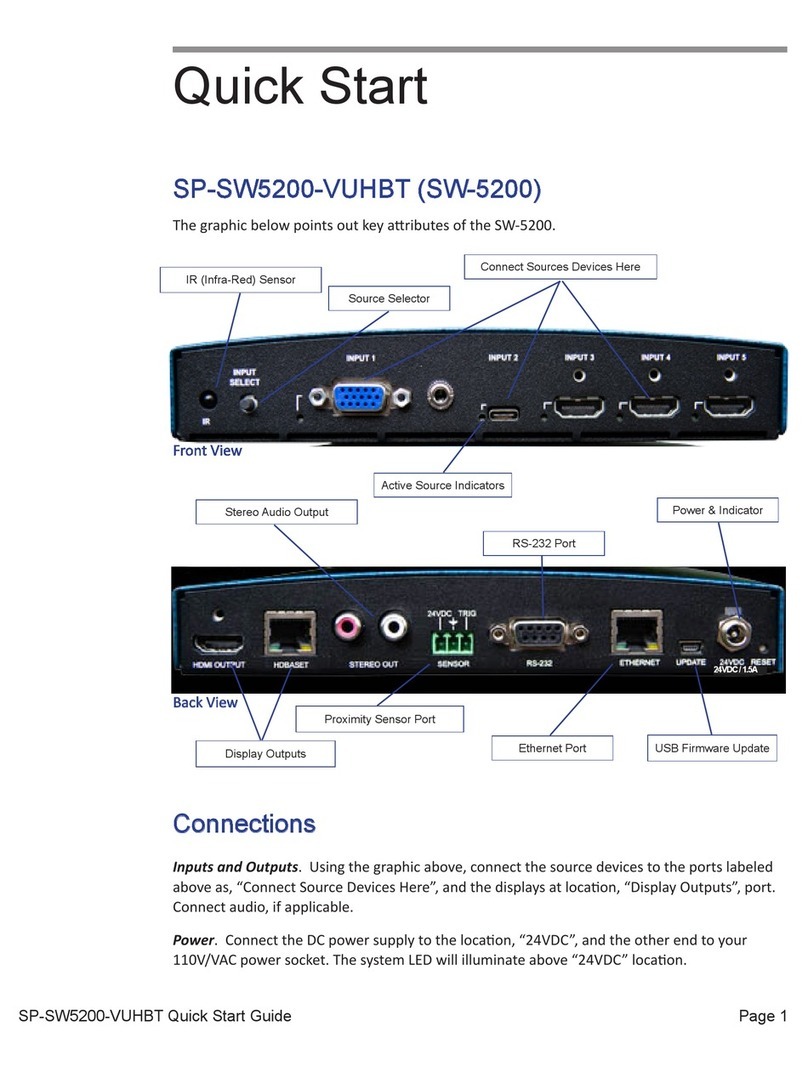 SP Controls SP-SW5200-VUHBT quick start