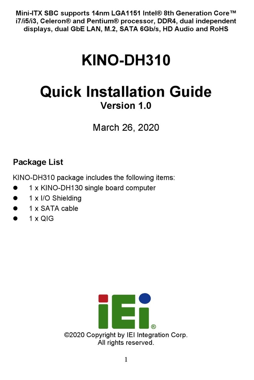 IEI Technology KINO-DH310 Quick installation guide