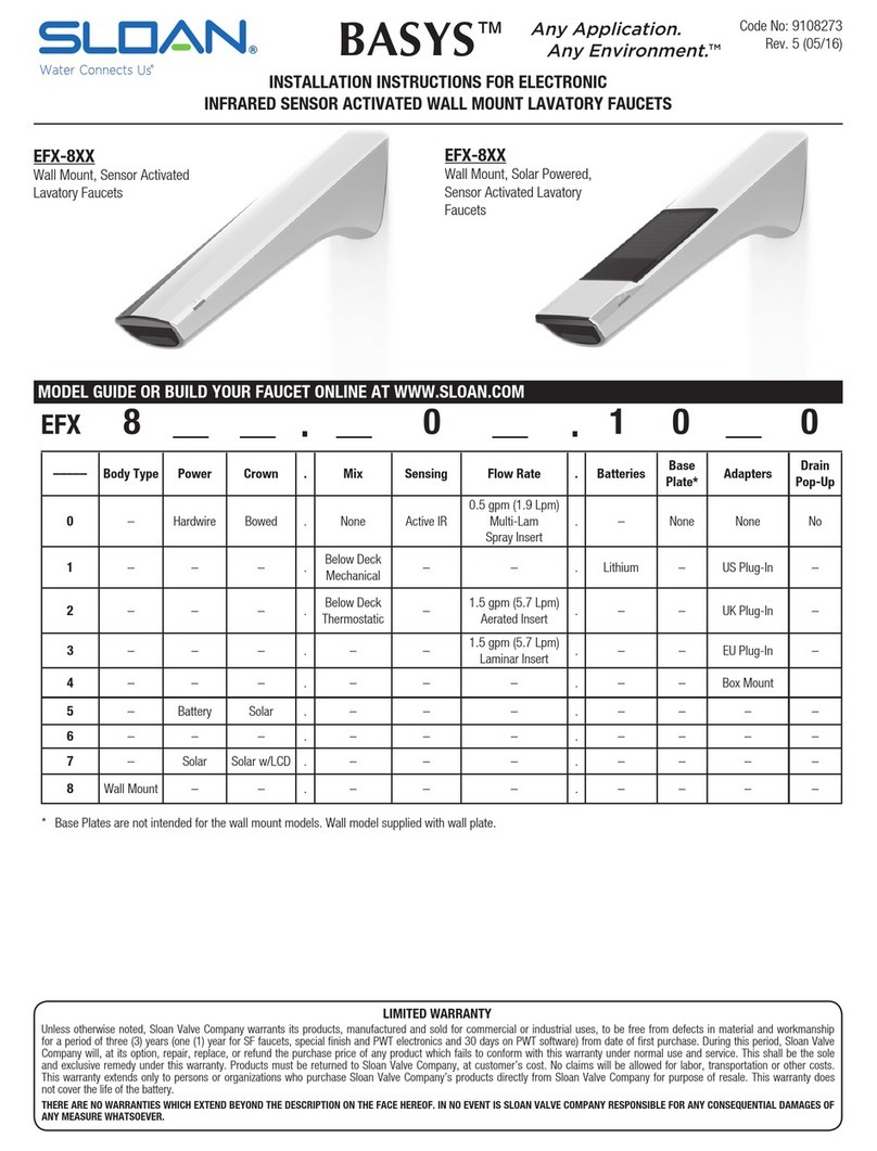 Sloan BASYS EFX-8 installation instructions