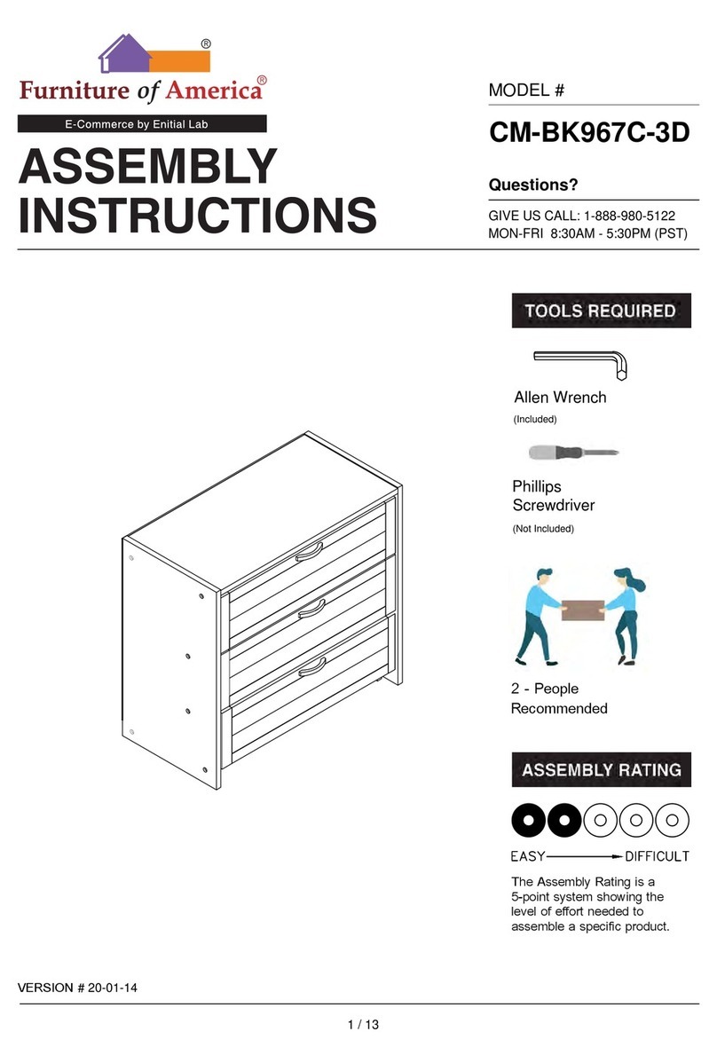 Furniture of America CM-BK967C-3D Assembly instructions