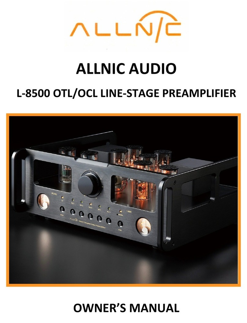 ALLNIC AUDIO L-85000 OTL/OCL owner's manual