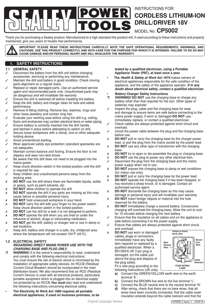Sealey CP5002 User manual